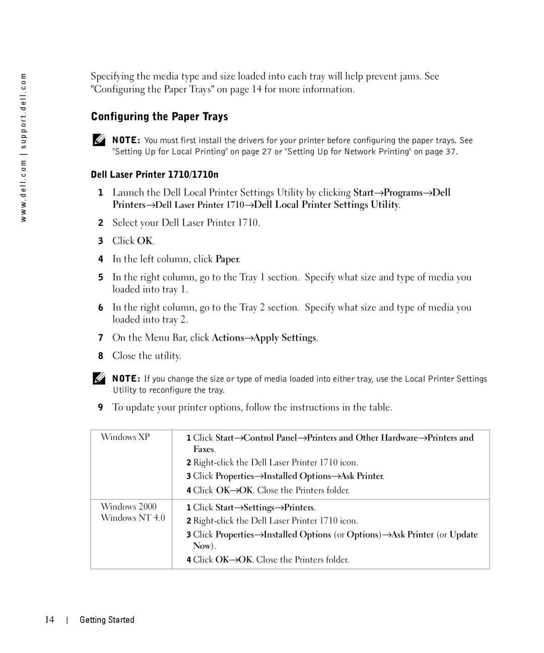 Dell 1710n owner manual Configuring the Paper Trays, Faxes, Click Properties→Installed Options→Ask Printer, Now 