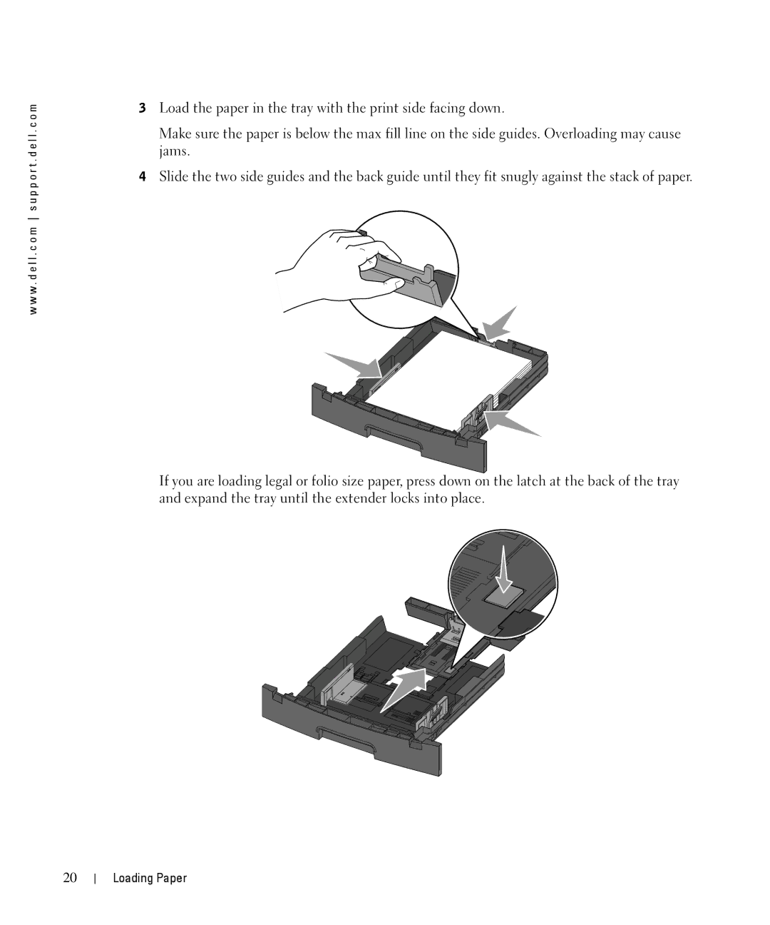 Dell 1710n owner manual Loading Paper 