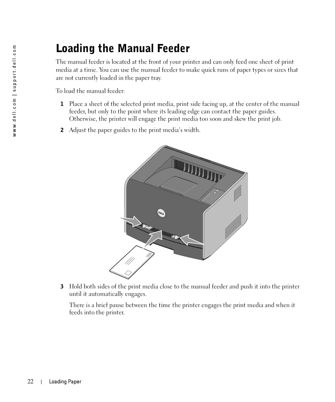 Dell 1710n owner manual Loading the Manual Feeder 