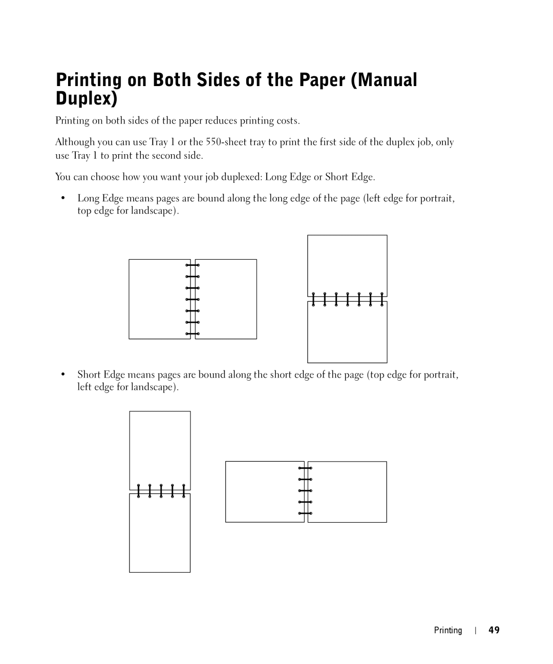 Dell 1710n owner manual Printing on Both Sides of the Paper Manual Duplex 