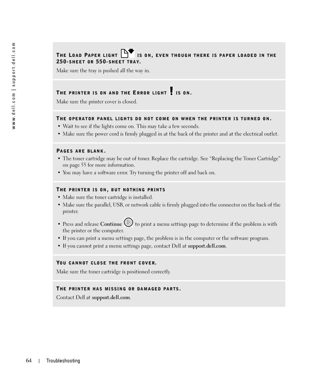 Dell 1710n owner manual Make sure the tray is pushed all the way 