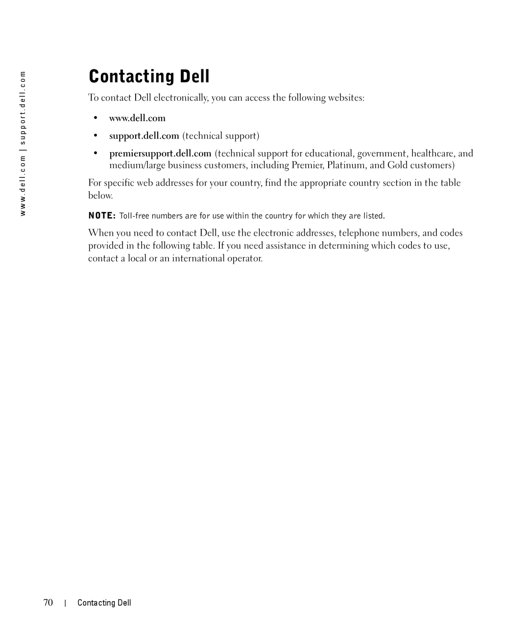 Dell 1710n owner manual Contacting Dell 