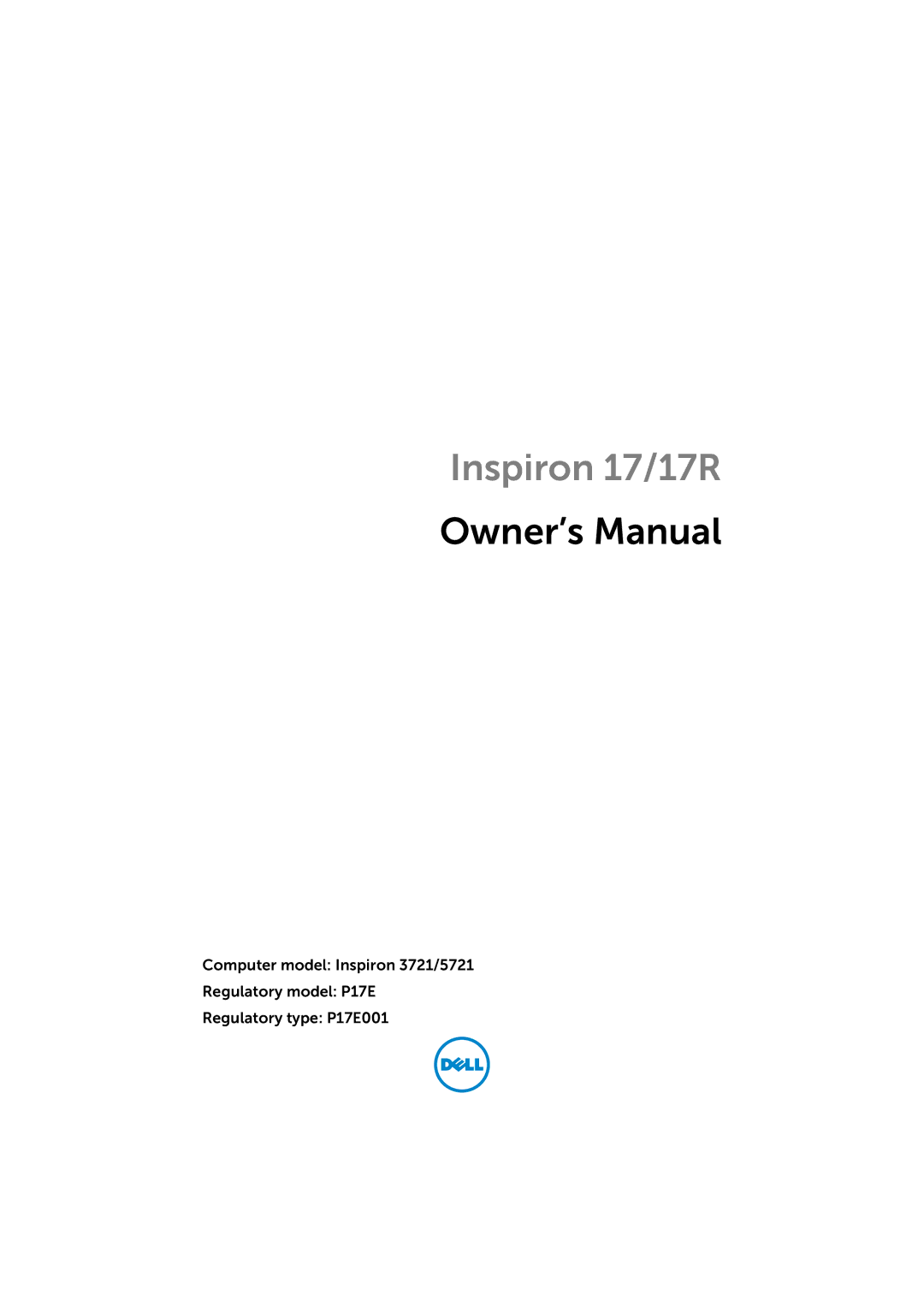 Dell manual Inspiron 17/17R 