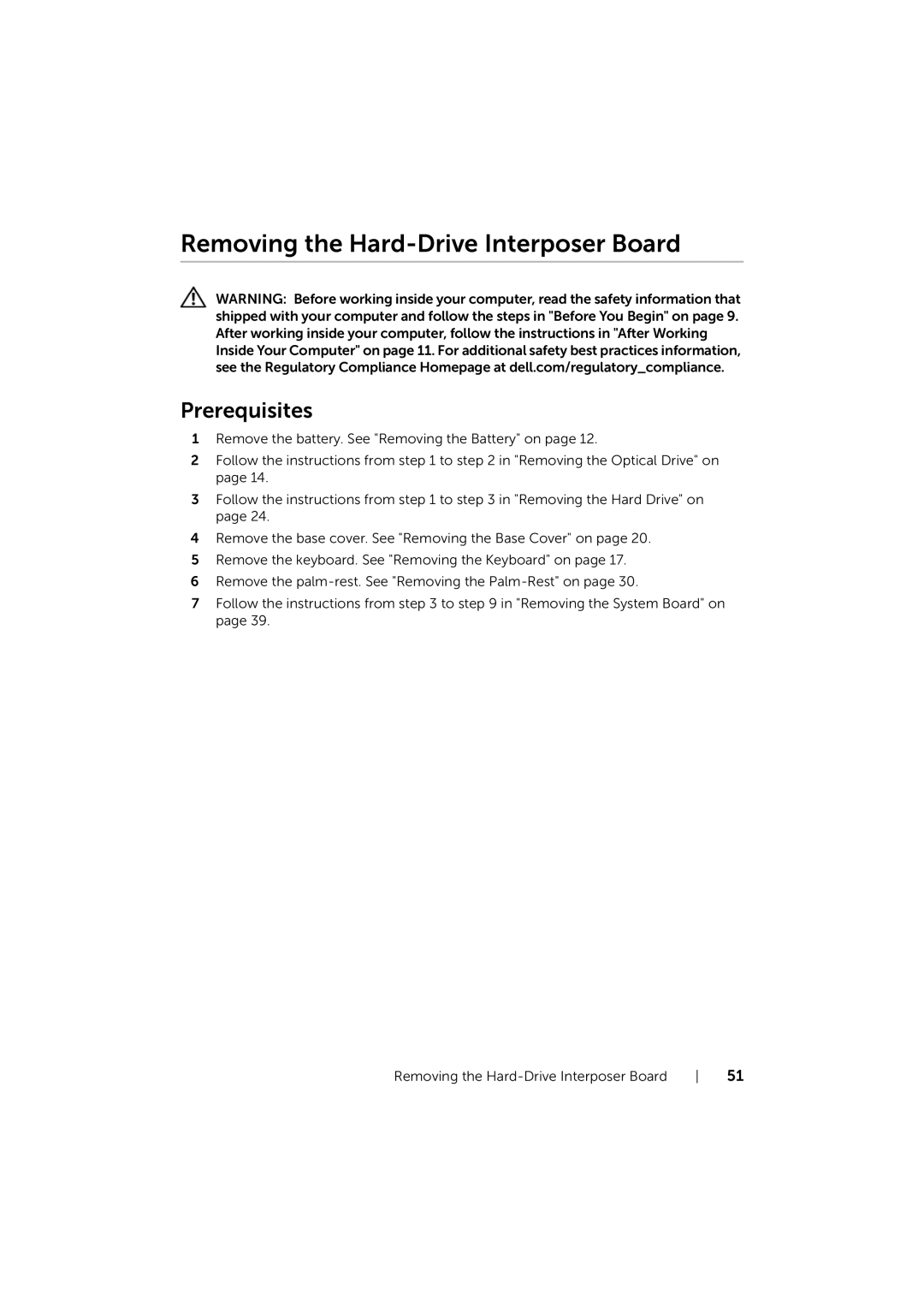 Dell 17/17R manual Removing the Hard-Drive Interposer Board 