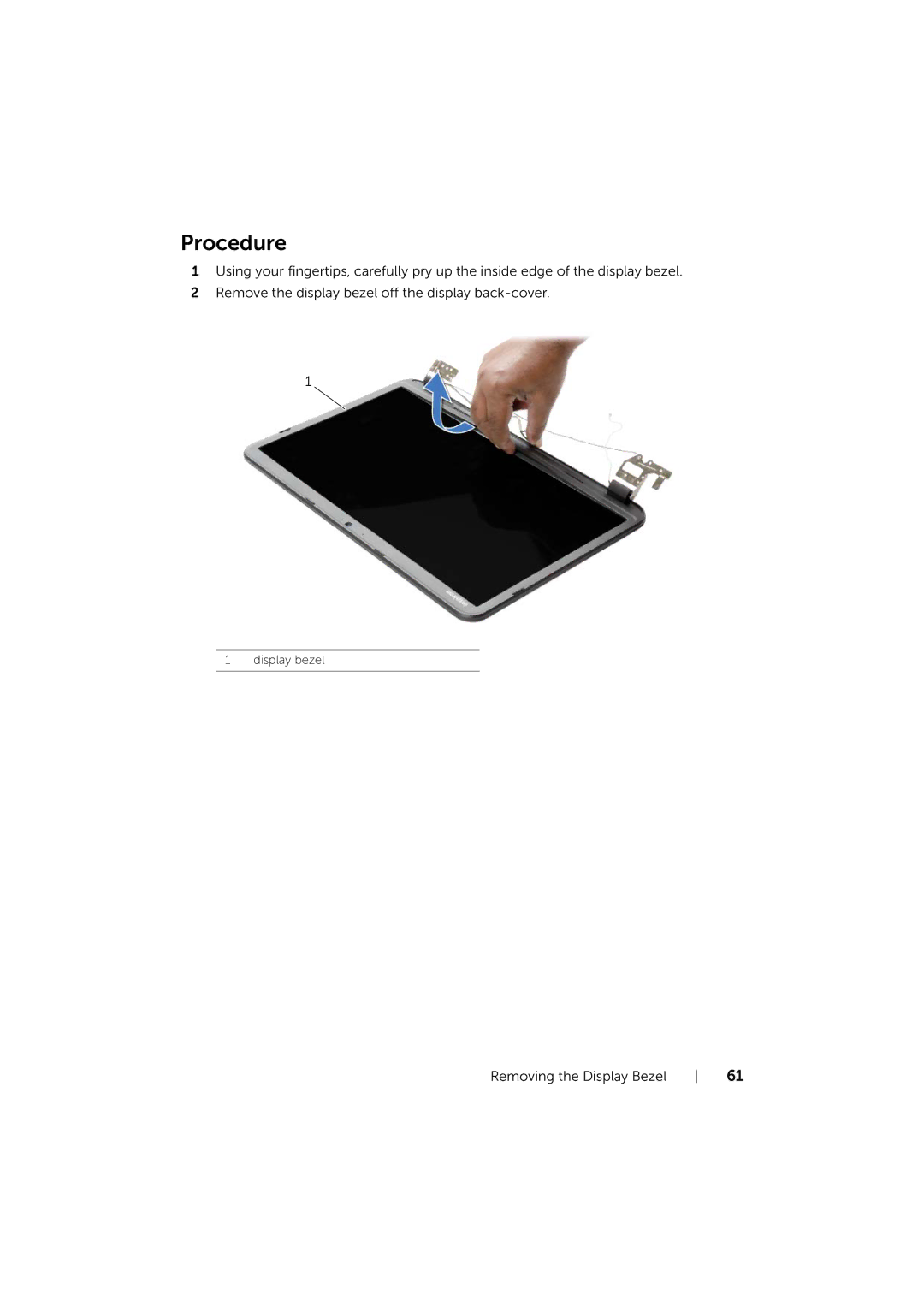 Dell 17/17R manual Display bezel 