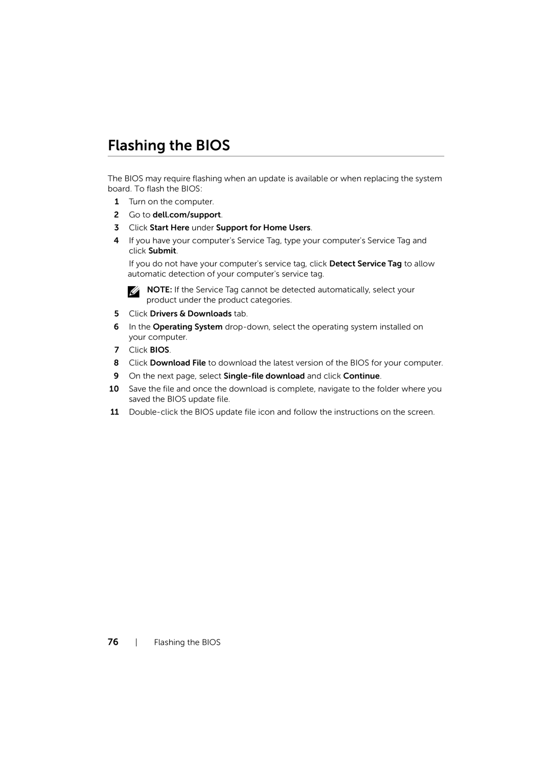 Dell 17/17R manual Flashing the Bios 