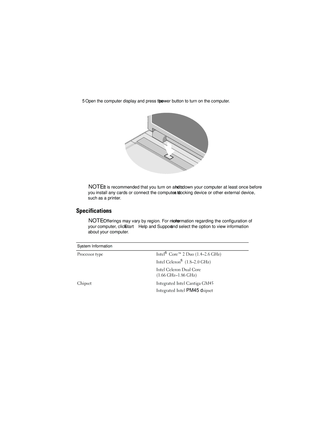 Dell 1720, 1520 manual Specifications 