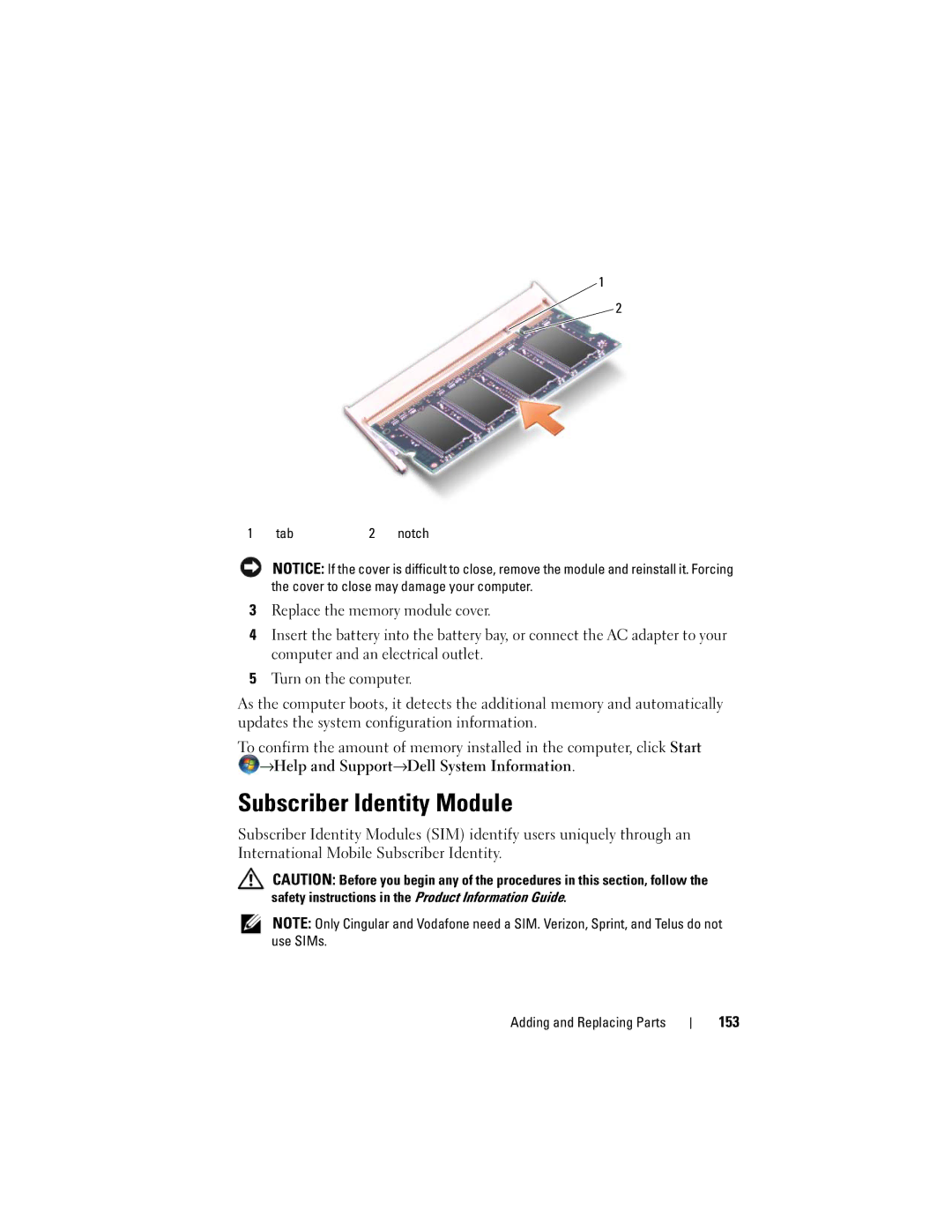 Dell 1720 owner manual Subscriber Identity Module, 153 