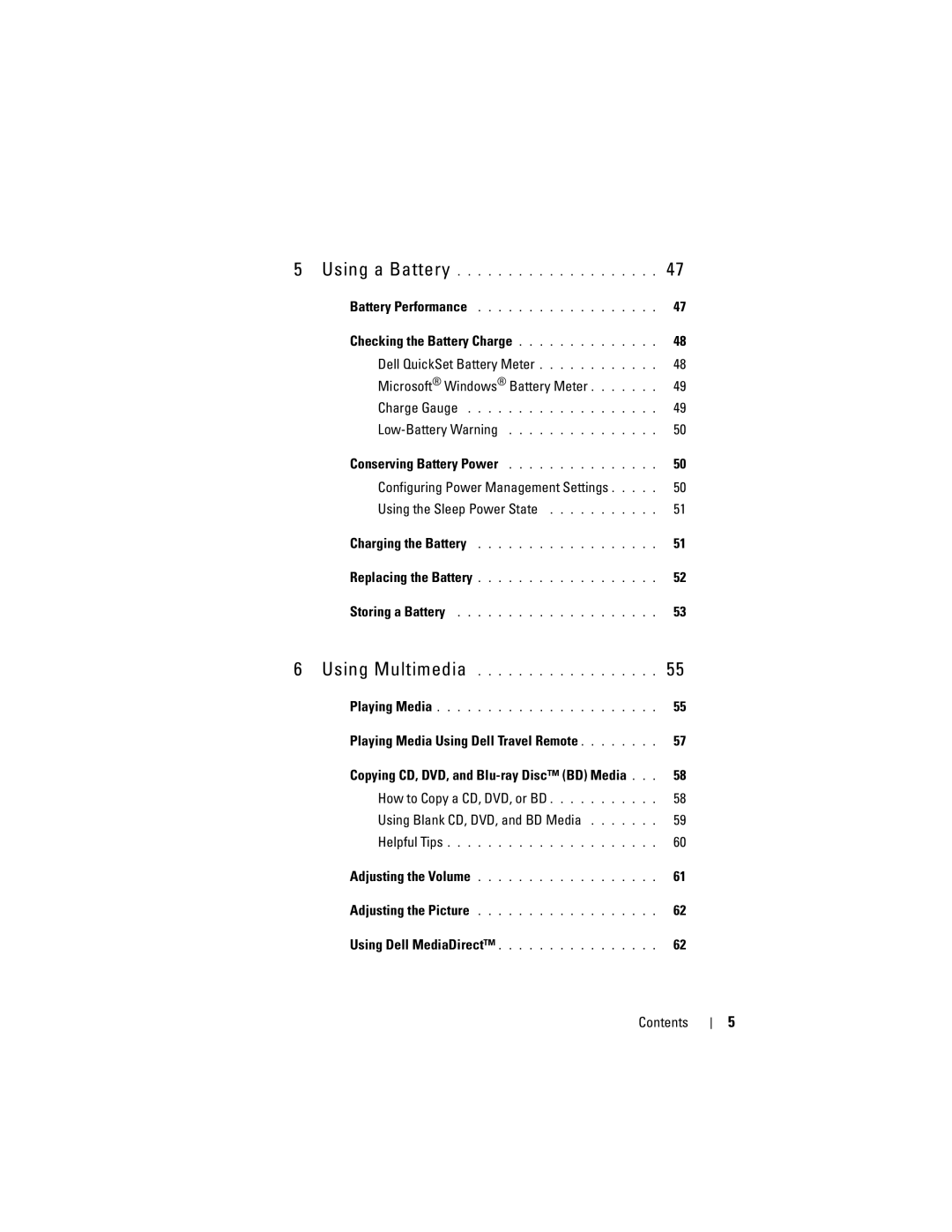 Dell 1720 owner manual Using a Battery Battery Performance 