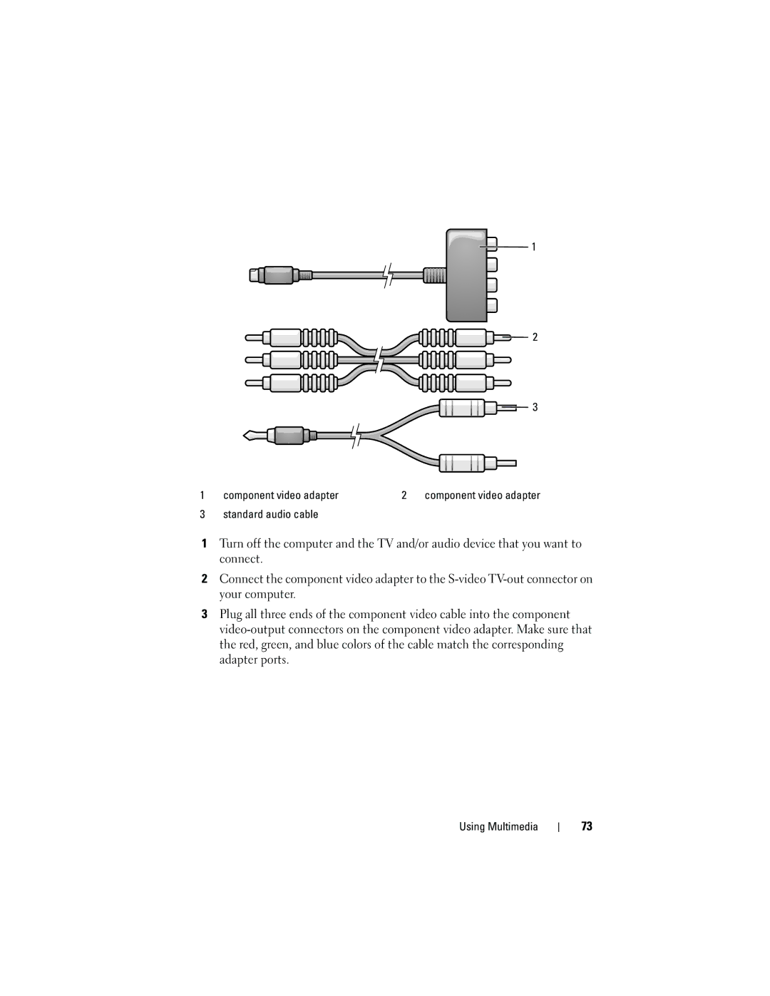 Dell 1720 owner manual Component video adapter 