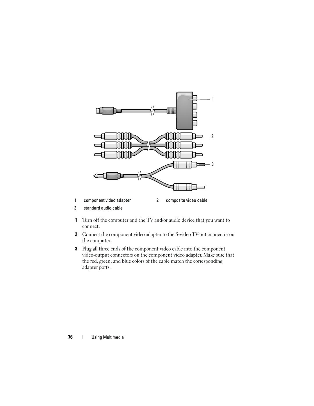 Dell 1720 owner manual Standard audio cable 