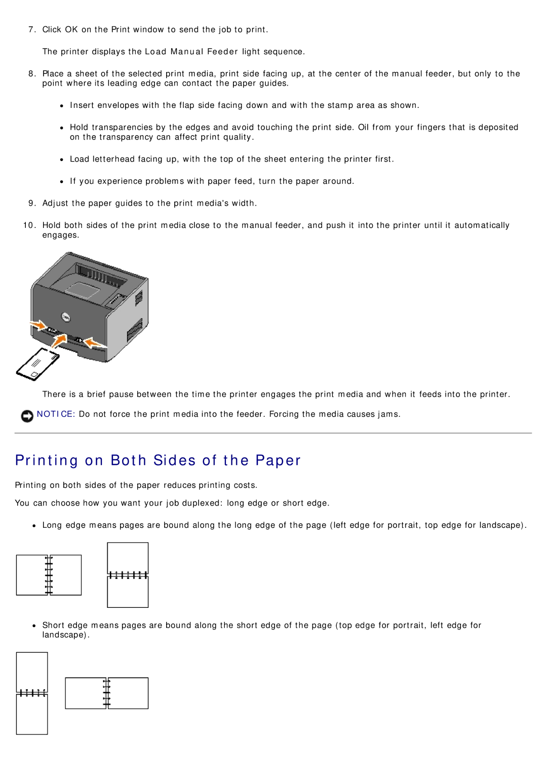 Dell 1720/1720DN specifications Printing on Both Sides of the Paper 