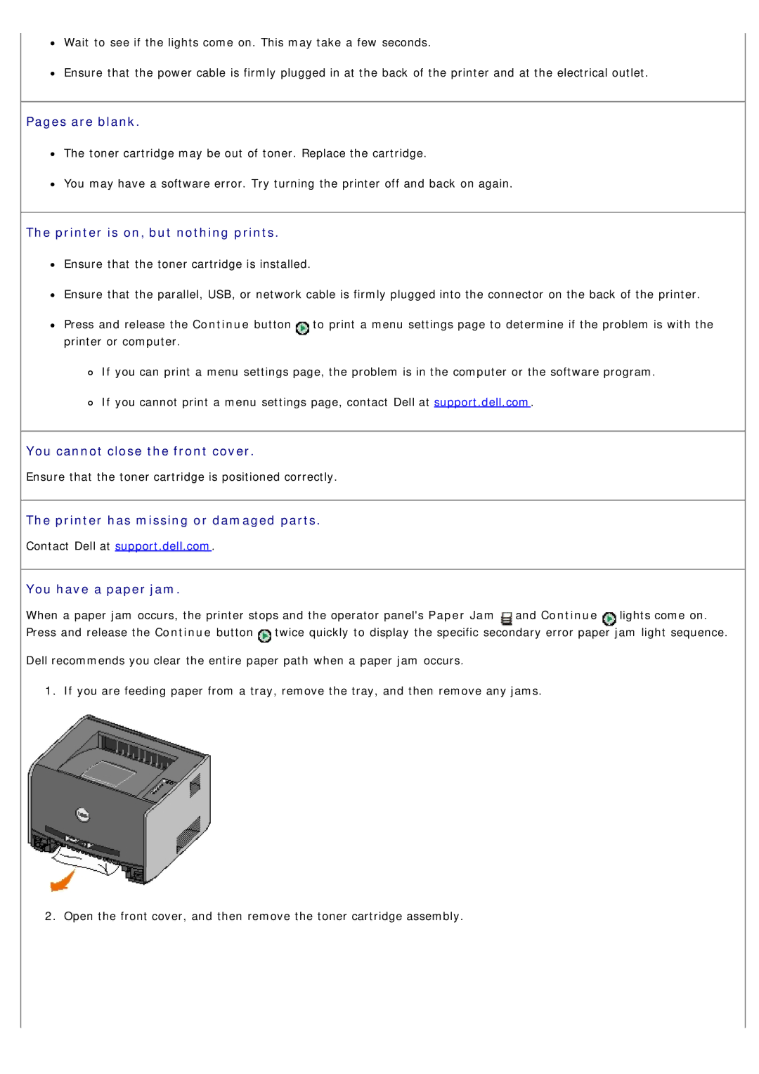 Dell 1720/1720DN specifications You cannot close the front cover 