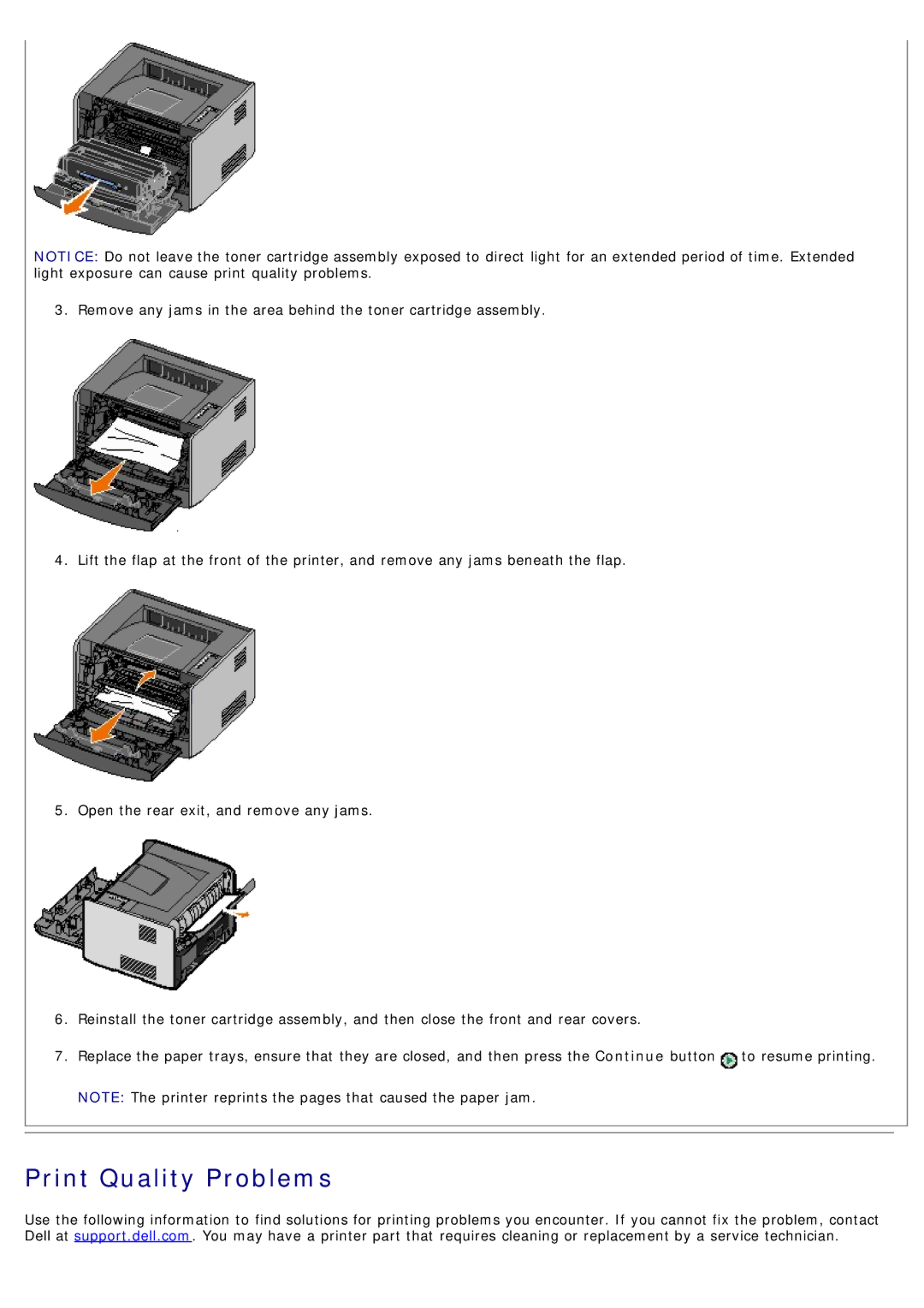 Dell 1720/1720DN specifications Print Quality Problems 