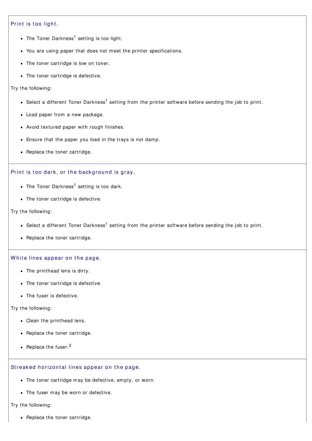 Dell 1720/1720DN specifications Print is too light 