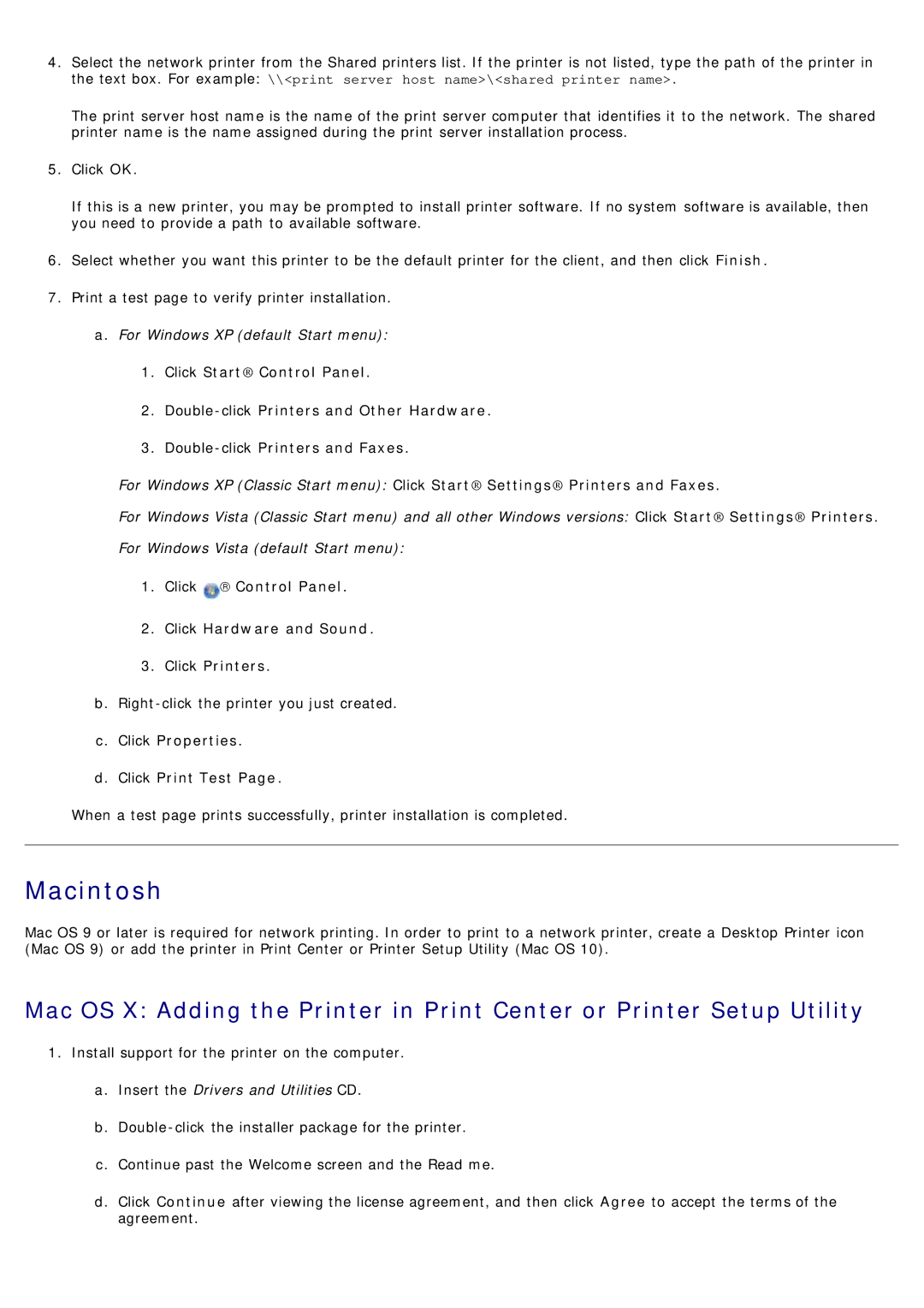 Dell 1720/1720DN specifications Macintosh 