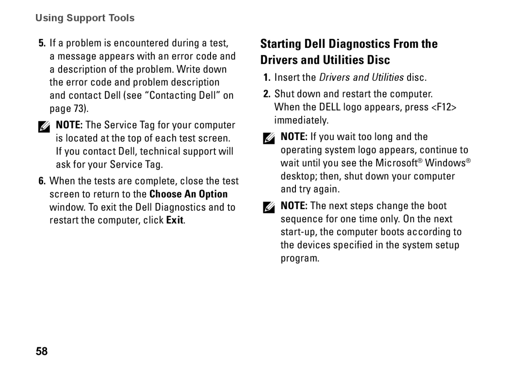 Dell 1747, 1745, P02E001, 0K027RA00 setup guide Insert the Drivers and Utilities disc 