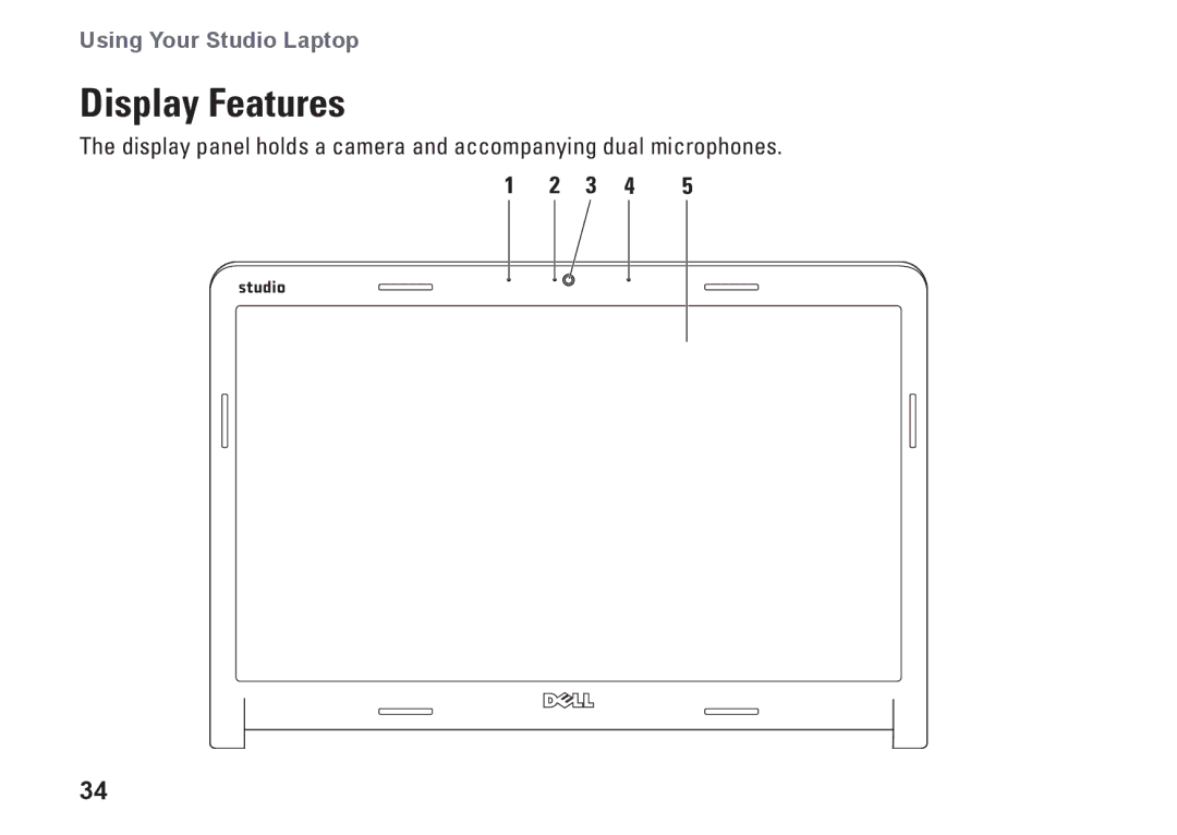 Dell 1749, P02E002, 0GYVXHA00 setup guide Display Features 