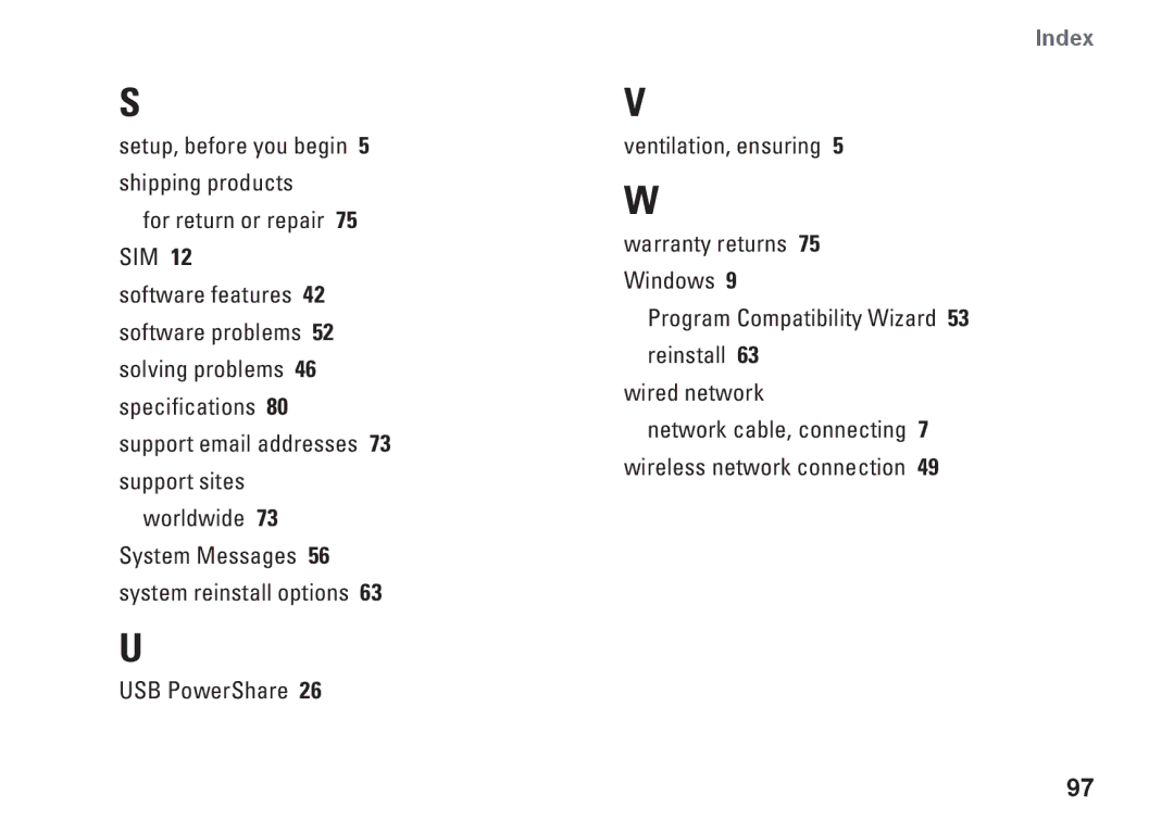 Dell 0GYVXHA00, 1749, P02E002 setup guide Network cable, connecting 7 wireless network connection 