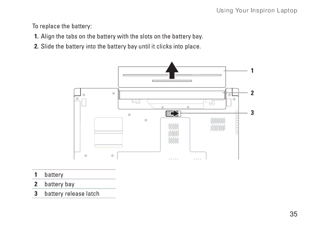 Dell P07E series, 1764, P07E001, H0JMM setup guide Using Your Inspiron Laptop 