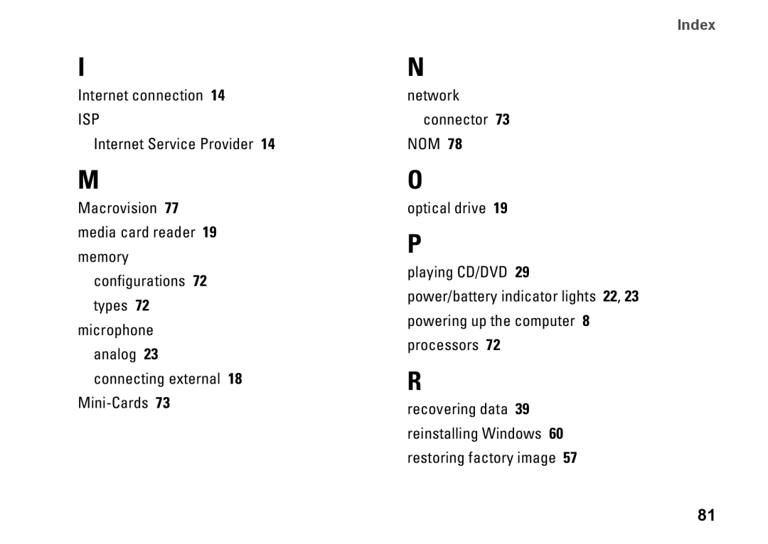 Dell H0JMM, 1764, P07E series, P07E001 setup guide Isp 