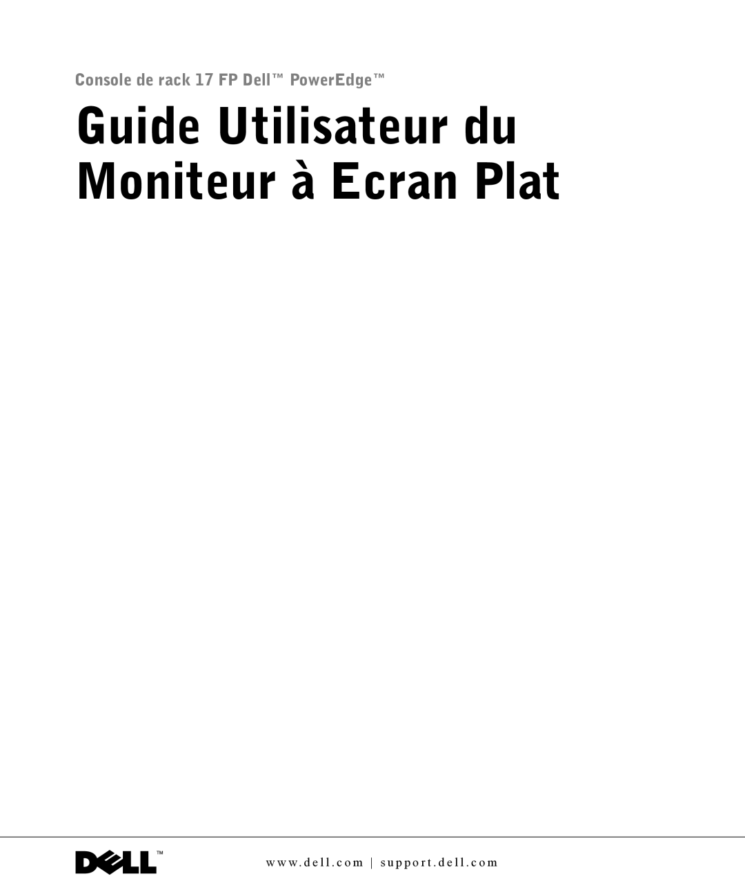 Dell 17FP manual Guide Utilisateur du Moniteur à Ecran Plat 