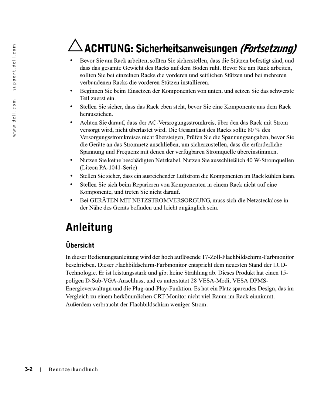 Dell 17FP manual Anleitung, Übersicht 