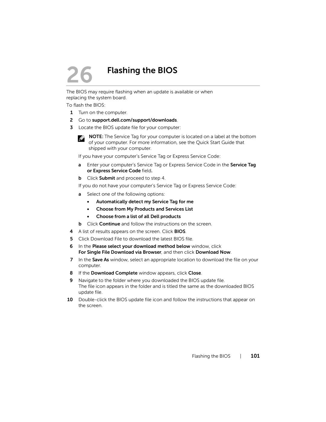 Dell 17R-7720, 17R-5720 owner manual Flashing the Bios 