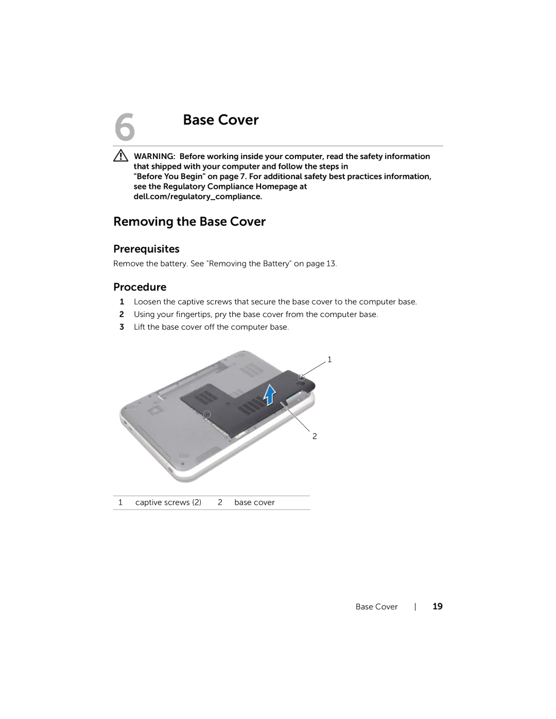 Dell 17R-7720, 17R-5720 owner manual Removing the Base Cover 