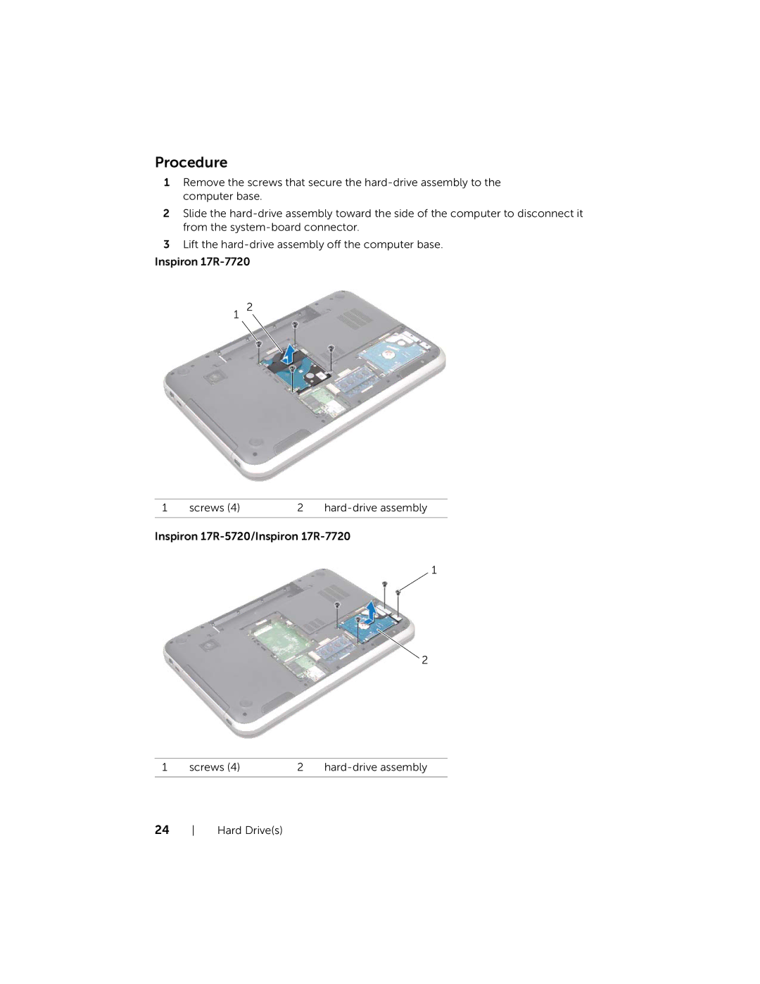 Dell 17R-5720, 17R-7720 owner manual Procedure 