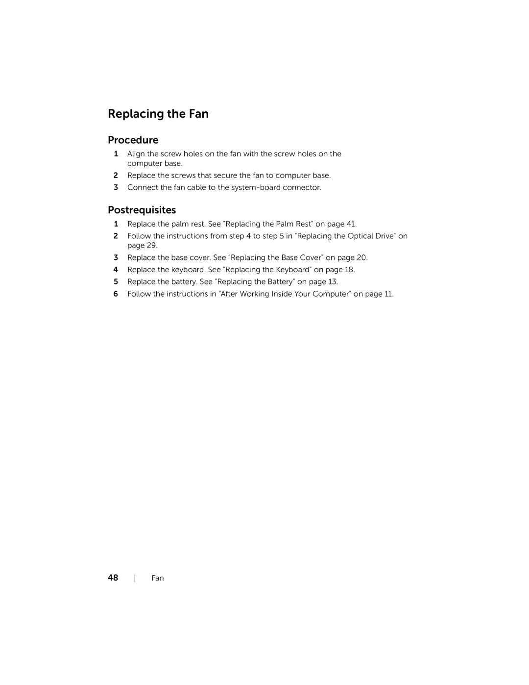 Dell 17R-5720, 17R-7720 owner manual Replacing the Fan 