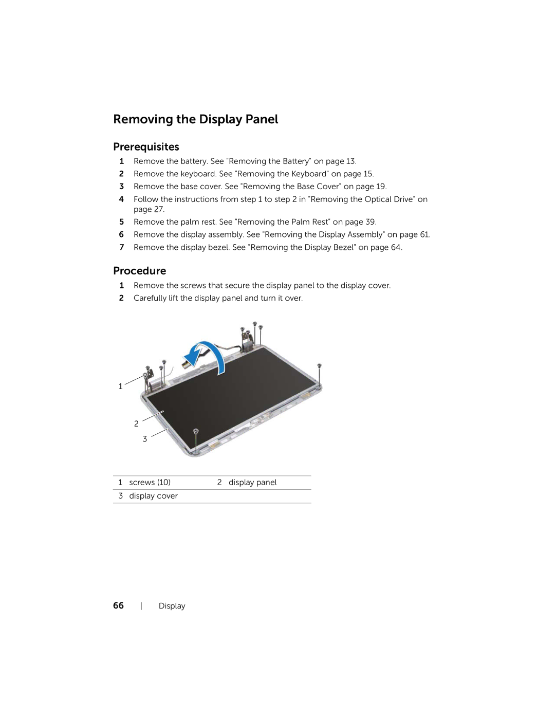 Dell 17R-5720, 17R-7720 owner manual Removing the Display Panel 