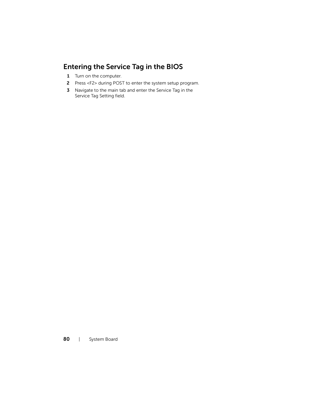 Dell 17R-5720, 17R-7720 owner manual Entering the Service Tag in the Bios 