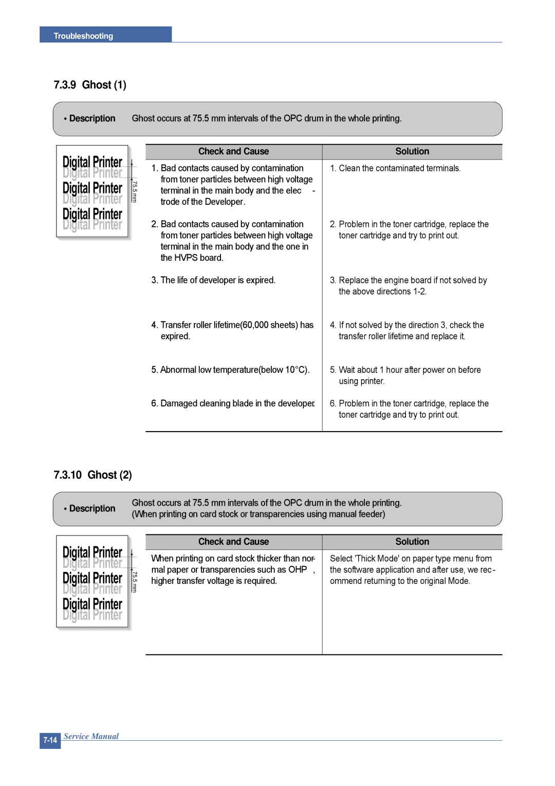 Dell 1815DN service manual Ghost, Hvps board Life of developer is expired, Above directions 