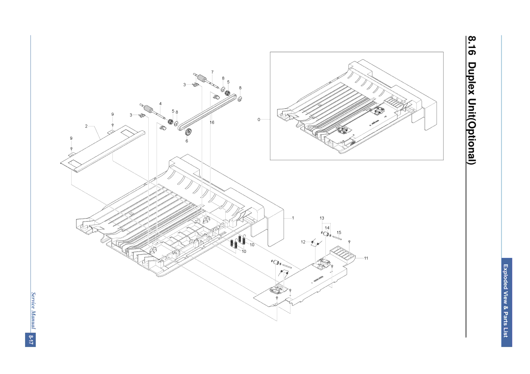 Dell 1815DN service manual Duplex, UnitOptional 