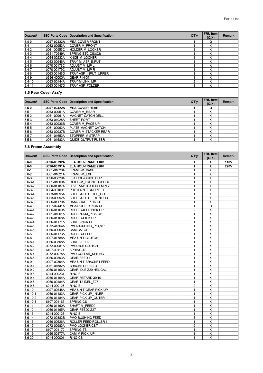 Dell 1815DN service manual Rear Cover Assy 