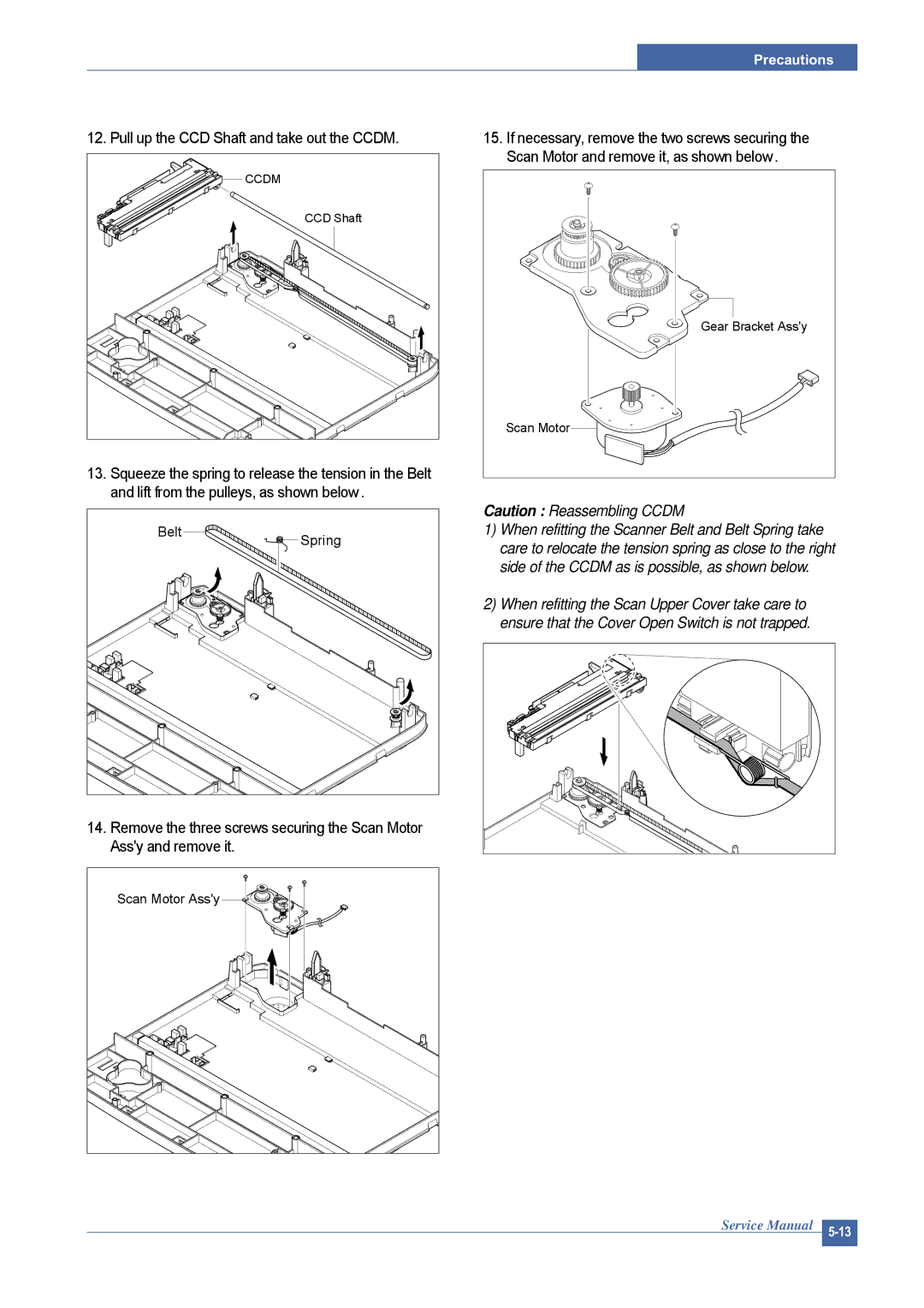 Dell 1815DN service manual Pull up the CCD Shaft and take out the Ccdm 