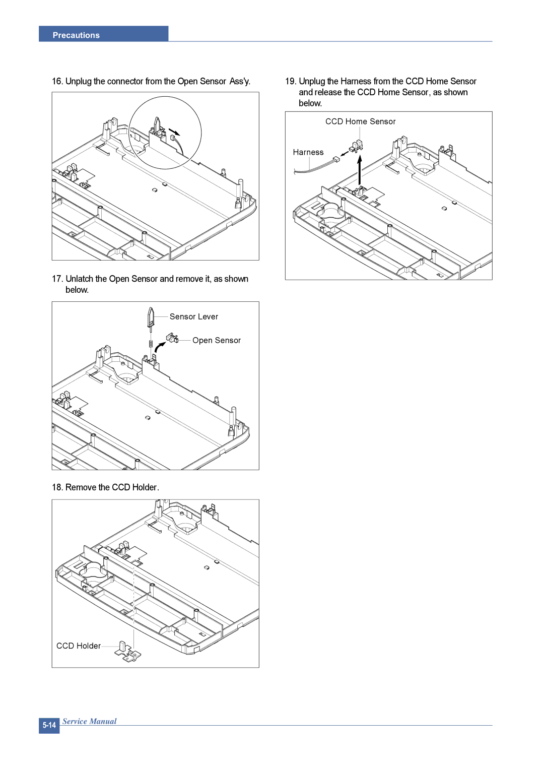 Dell 1815DN service manual Remove the CCD Holder 