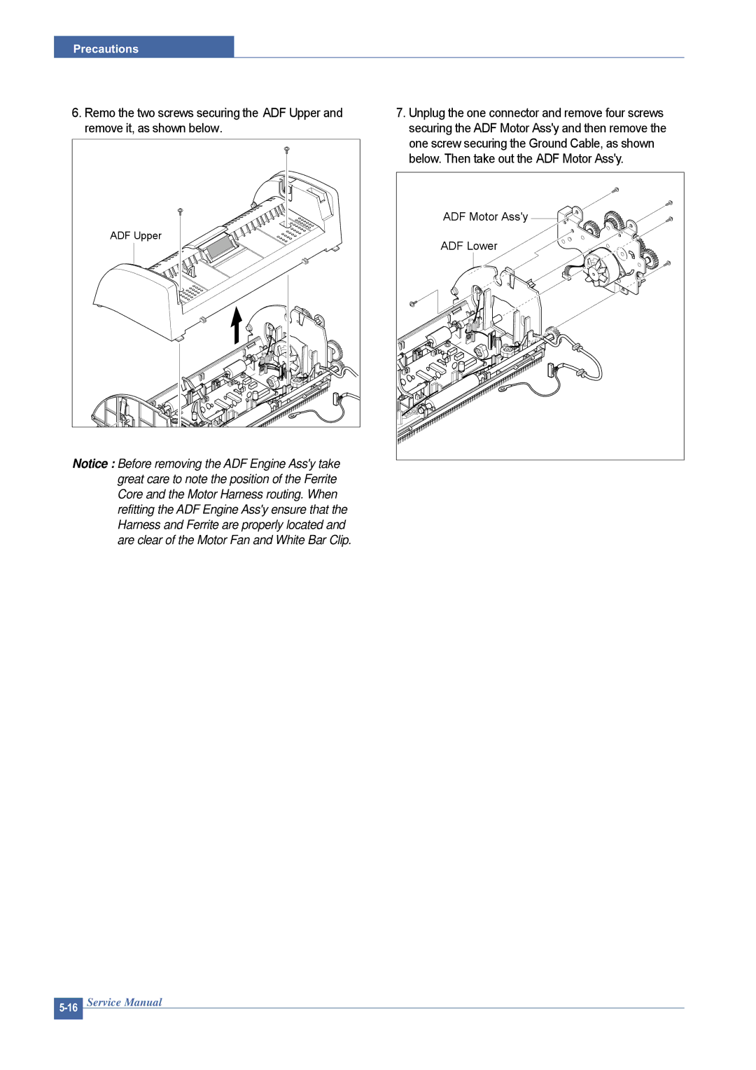 Dell 1815DN service manual ADF Motor Assy 