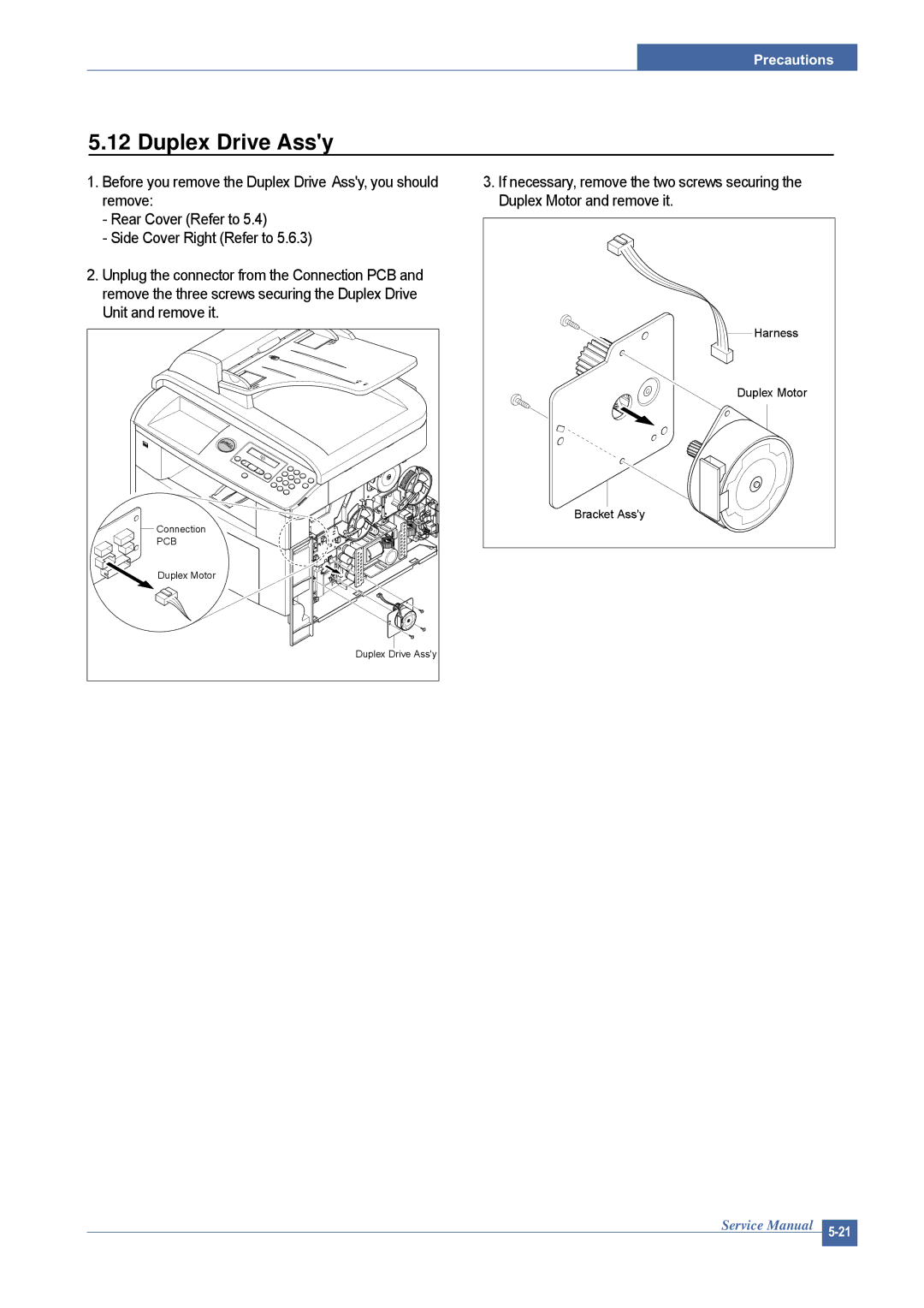 Dell 1815DN service manual Duplex Drive Assy 