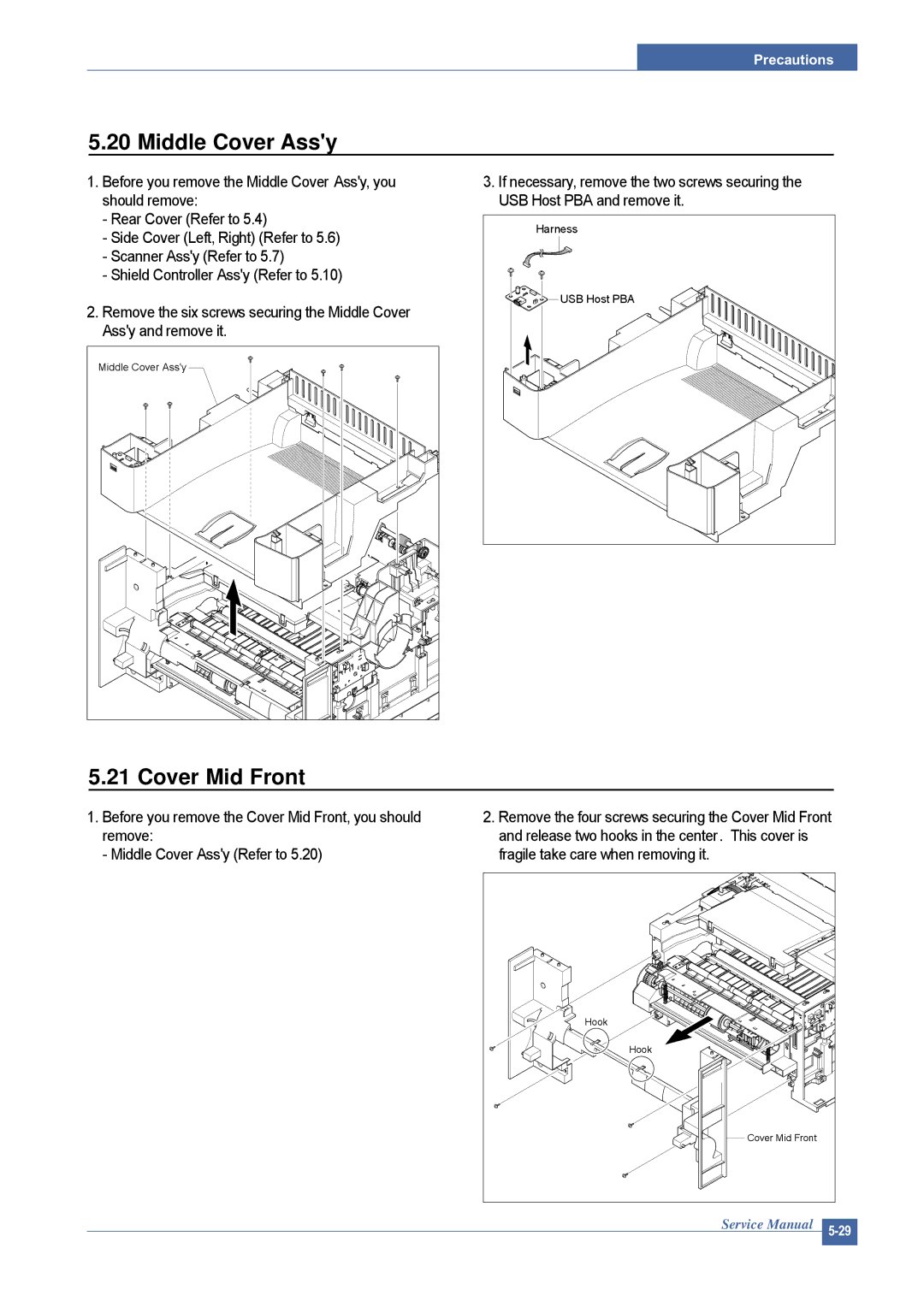 Dell 1815DN service manual Middle Cover Assy, Cover Mid Front 