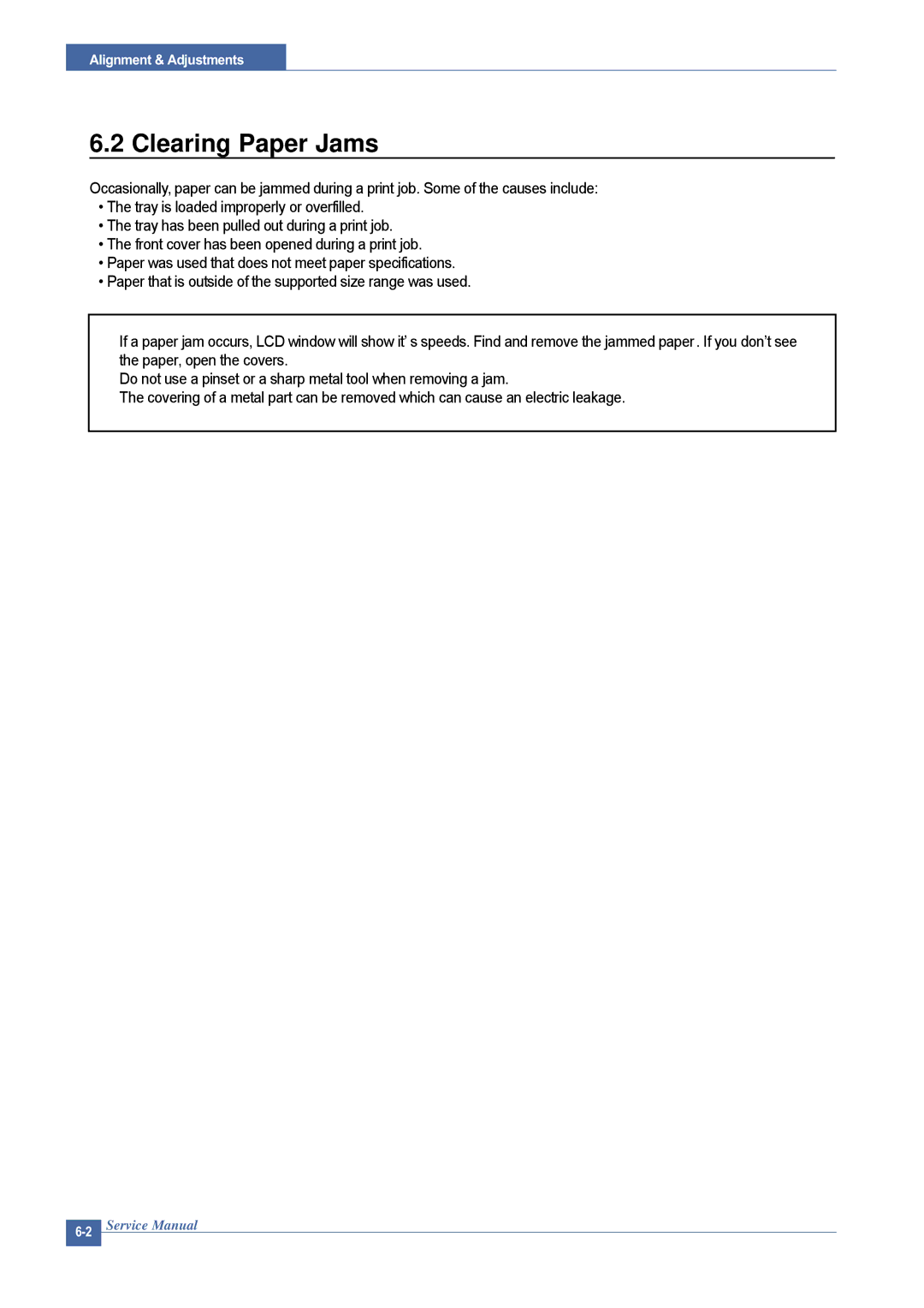 Dell 1815DN service manual Clearing Paper Jams 