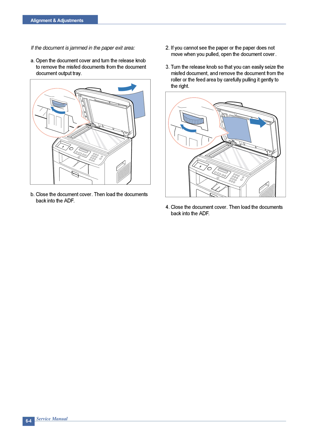 Dell 1815DN service manual If the document is jammed in the paper exit area 