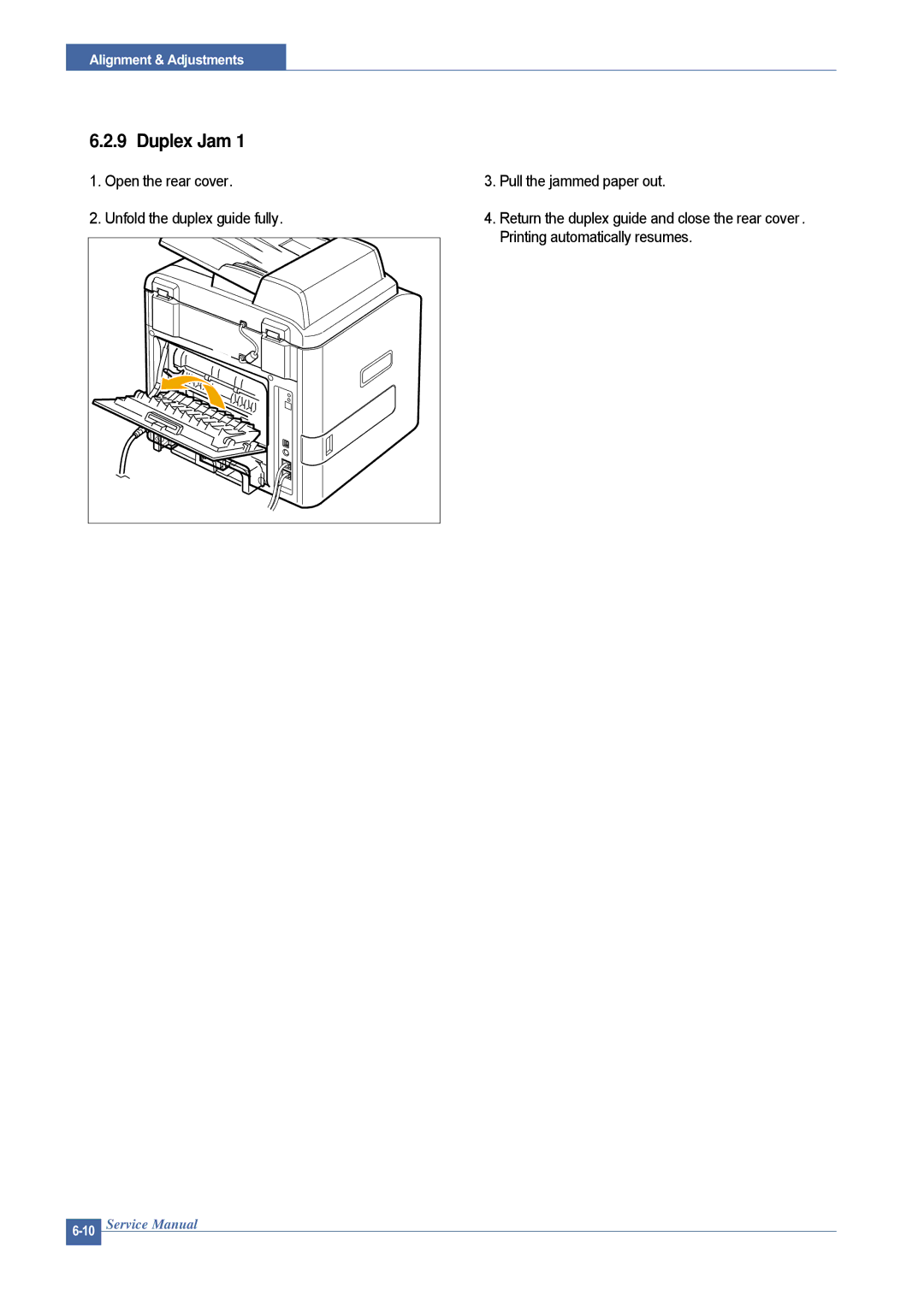 Dell 1815DN service manual Duplex Jam 