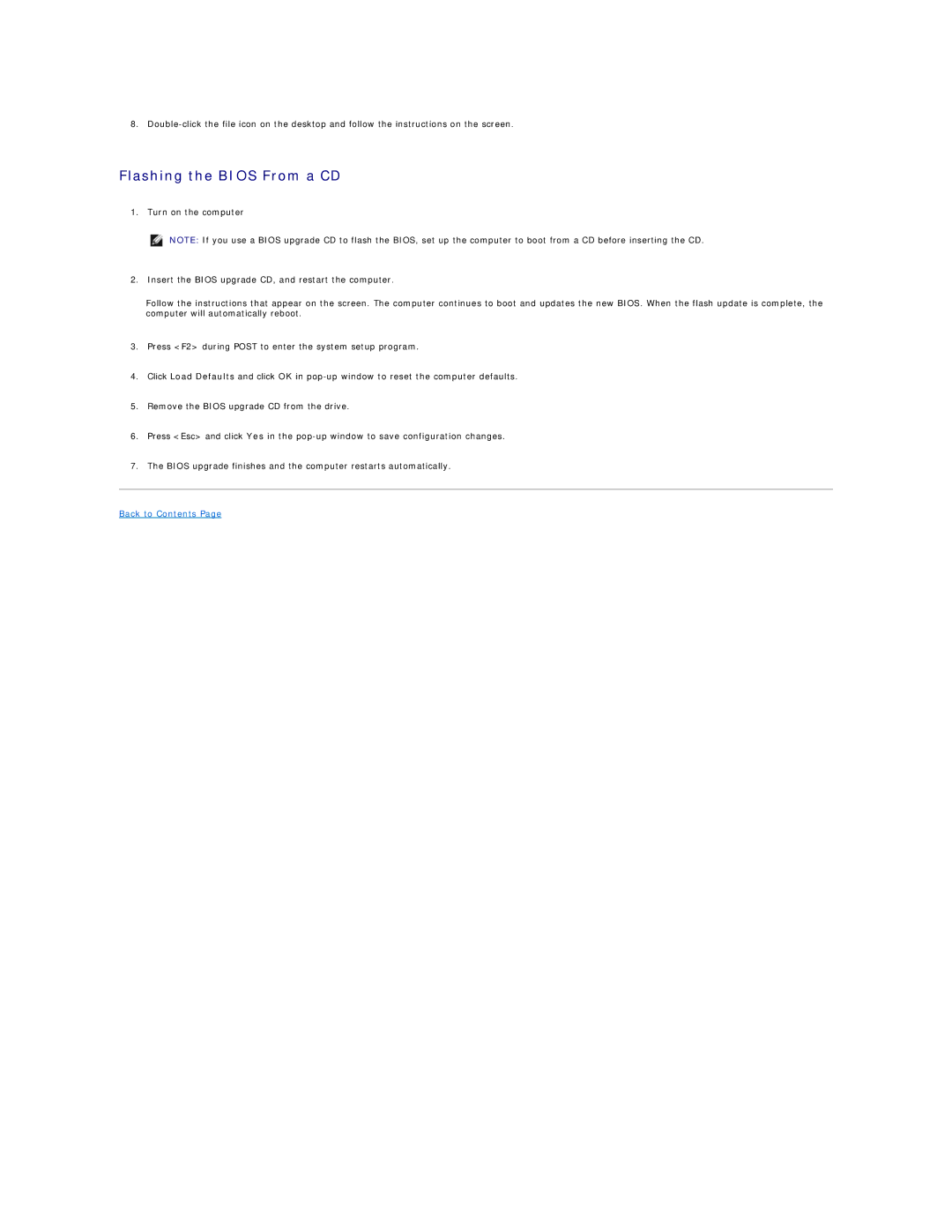 Dell 19/1909 service manual Flashing the Bios From a CD 