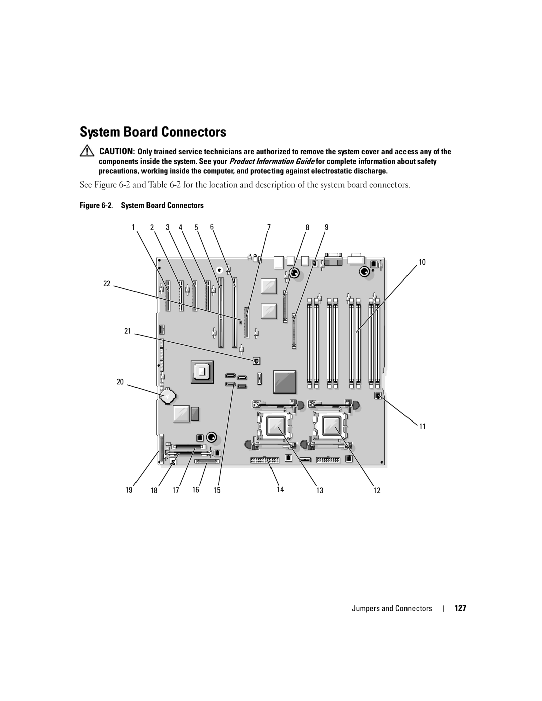 Dell 1900 owner manual System Board Connectors, 127 
