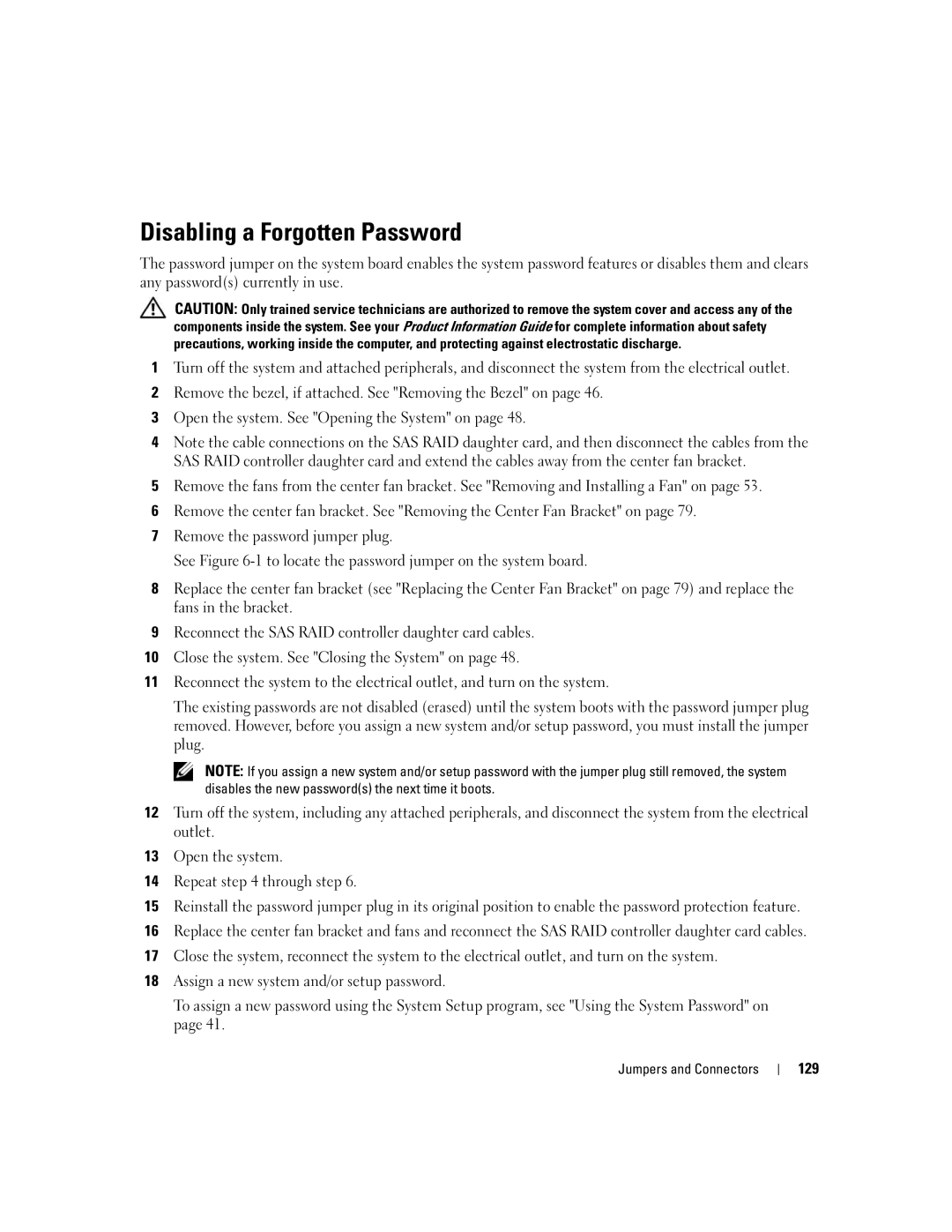 Dell 1900 owner manual Disabling a Forgotten Password, 129 