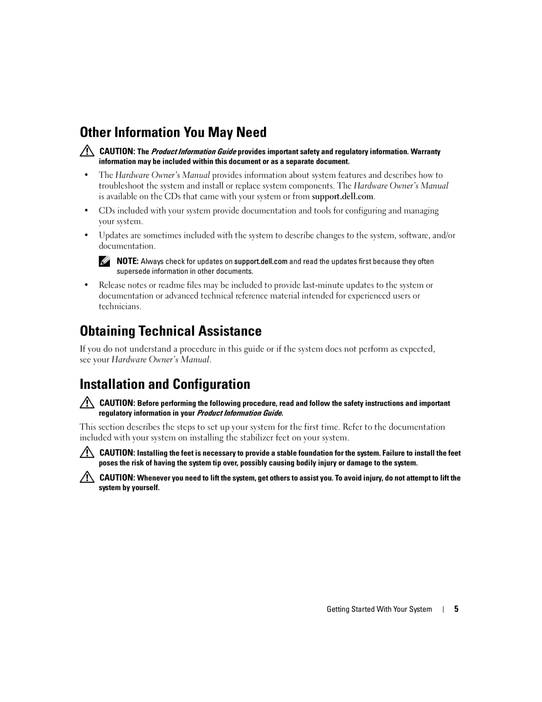 Dell 1900 manual Other Information You May Need 