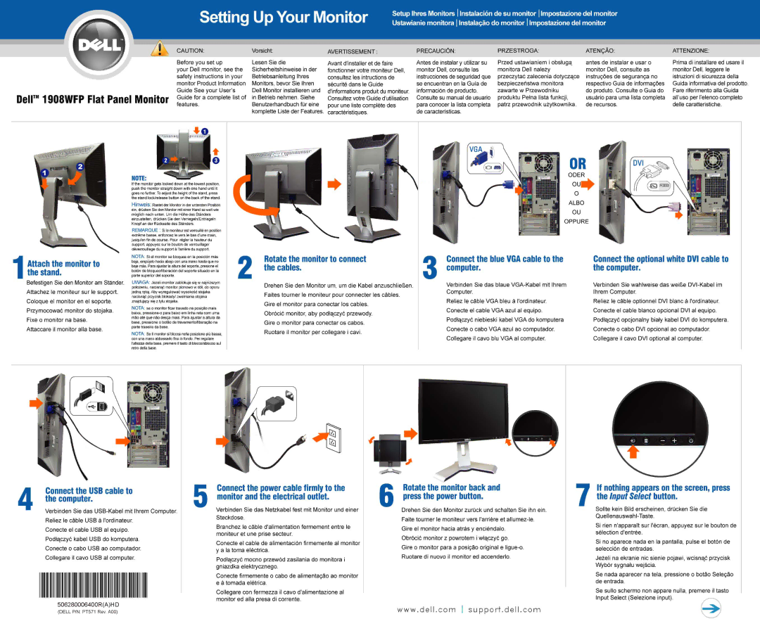 Dell 1908WFP manual 506280006400RAHD 