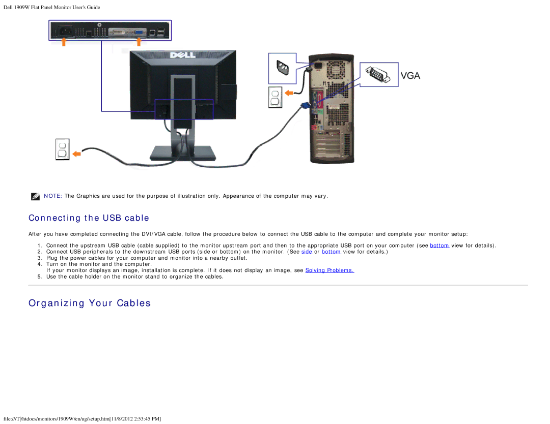 Dell 1909WB appendix Organizing Your Cables 